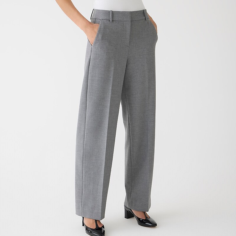 Black J.Crew Full-length Sydney wide-leg pant in four-season stretch | J.Crew Factory | DIQMB8409