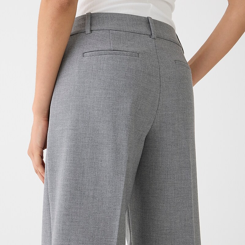 Black J.Crew Full-length Sydney wide-leg pant in four-season stretch | J.Crew Factory | DIQMB8409