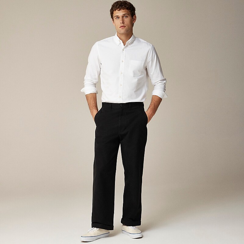 Black J.Crew Giant-fit chino pant | J.Crew Factory | UMKBL3186