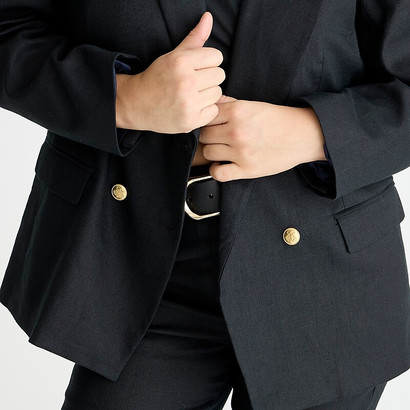 Black J.Crew Greta blazer in stretch linen blend | J.Crew Factory | PUIMR0175