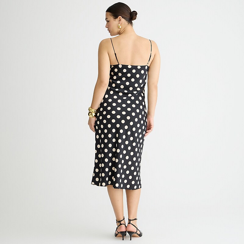 Black J.Crew Gwyneth slip dress luster charmeuse | J.Crew Factory | UZGEI5293