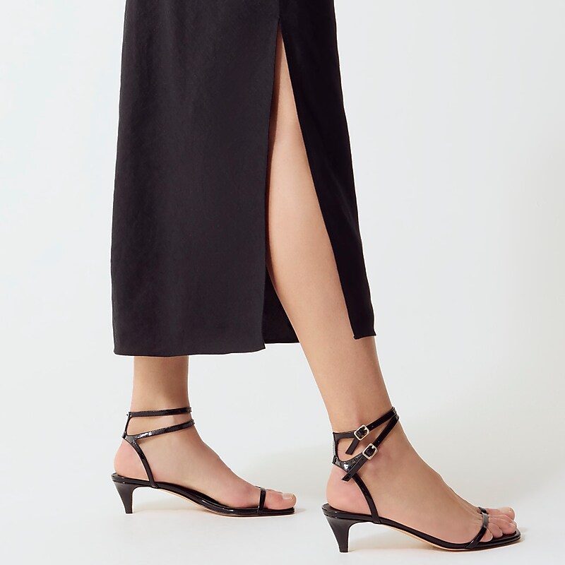 Black J.Crew Gwyneth slip skirt in striped linen | J.Crew Factory | SMXOA5941