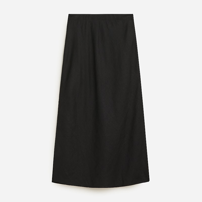 Black J.Crew Gwyneth slip skirt in striped linen | J.Crew Factory | SMXOA5941