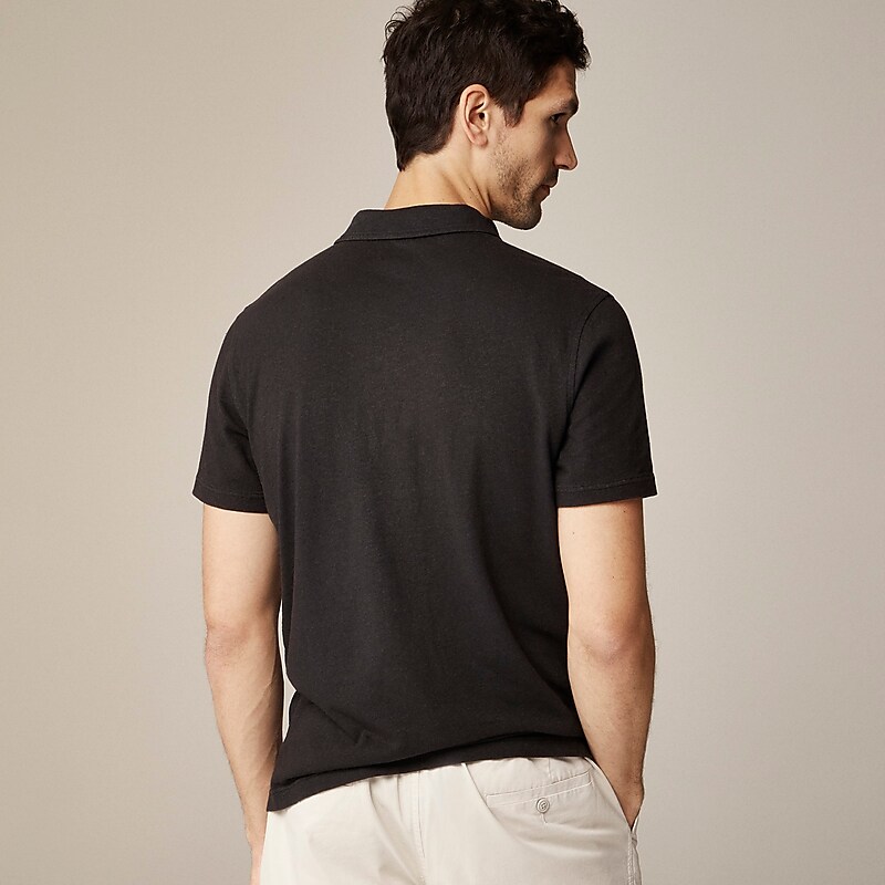 Black J.Crew Hemp-organic cotton blend polo shirt | J.Crew Factory | JPNLR6053