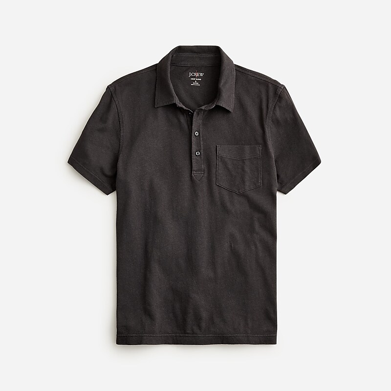 Black J.Crew Hemp-organic cotton blend polo shirt | J.Crew Factory | JPNLR6053