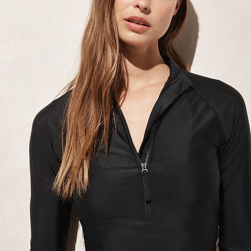 Black J.Crew Long-sleeve rash guard | J.Crew Factory | JNZPX1250