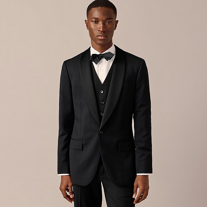 Black J.Crew Ludlow Slim-fit shawl-collar tuxedo jacket in Italian wool | J.Crew Factory | AYUHK7246