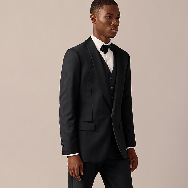 Black J.Crew Ludlow Slim-fit shawl-collar tuxedo jacket in Italian wool | J.Crew Factory | AYUHK7246