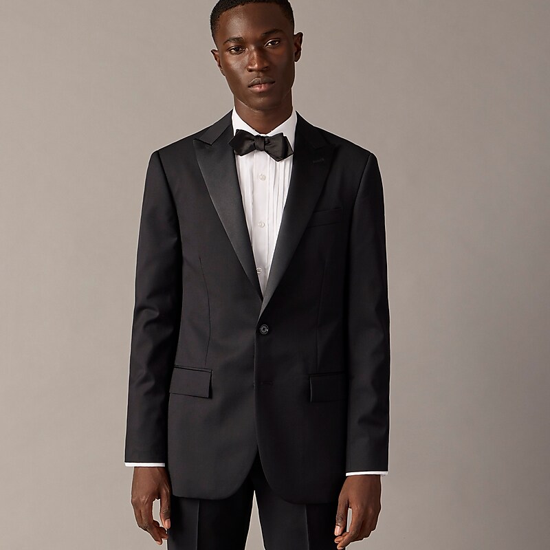 Black J.Crew Ludlow Slim-fit tuxedo jacket in Italian wool | J.Crew Factory | IFCVR0315