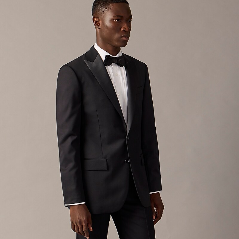 Black J.Crew Ludlow Slim-fit tuxedo jacket in Italian wool | J.Crew Factory | IFCVR0315