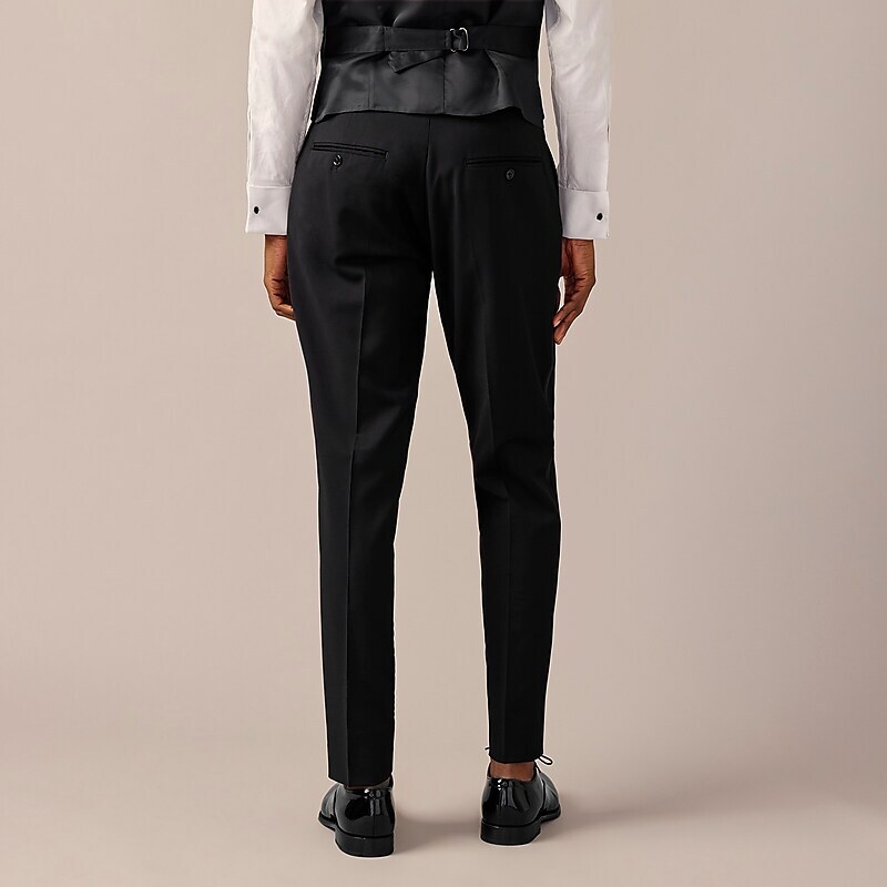 Black J.Crew Ludlow Slim-fit tuxedo pant in Italian wool | J.Crew Factory | GIYOQ3247