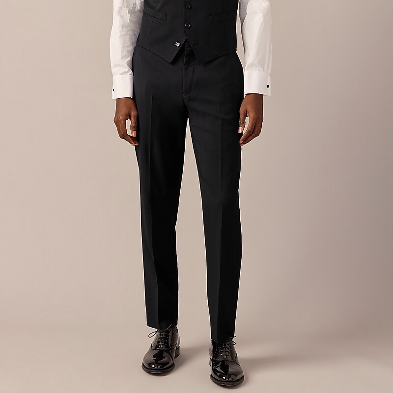 Black J.Crew Ludlow Slim-fit tuxedo pant in Italian wool | J.Crew Factory | GIYOQ3247