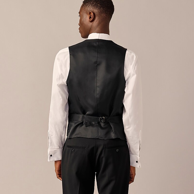 Black J.Crew Ludlow Slim-fit tuxedo vest in Italian wool | J.Crew Factory | GSZHE7598