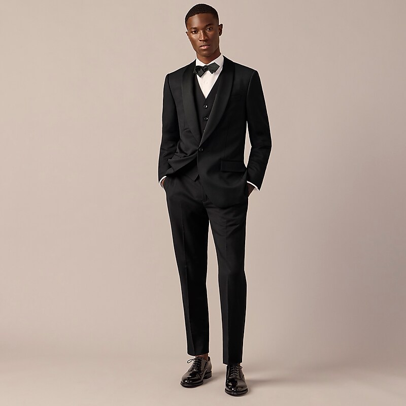 Black J.Crew Ludlow Slim-fit tuxedo vest in Italian wool | J.Crew Factory | GSZHE7598