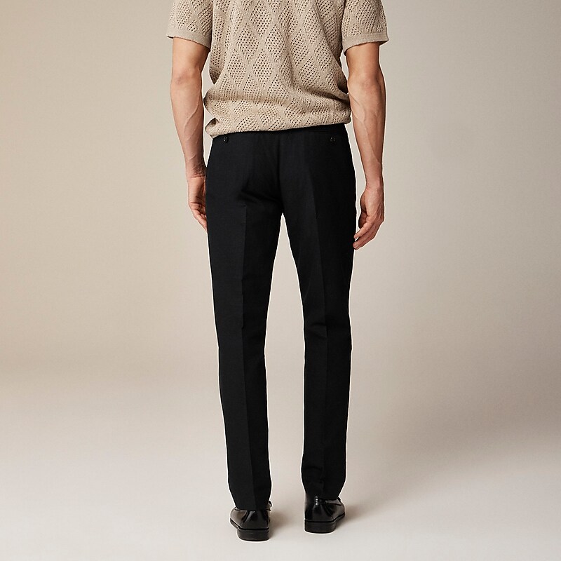 Black J.Crew Ludlow Slim-fit unstructured suit pant in Irish cotton-linen blend | J.Crew Factory | GCOEJ4018