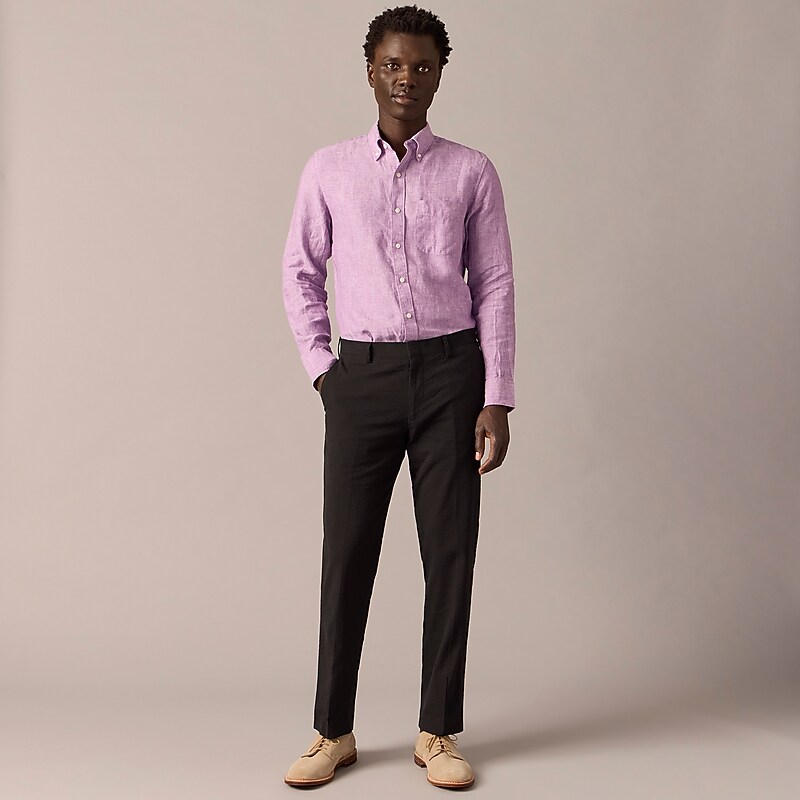 Black J.Crew Ludlow Slim-fit unstructured suit pant in seersucker | J.Crew Factory | HPCEZ3185