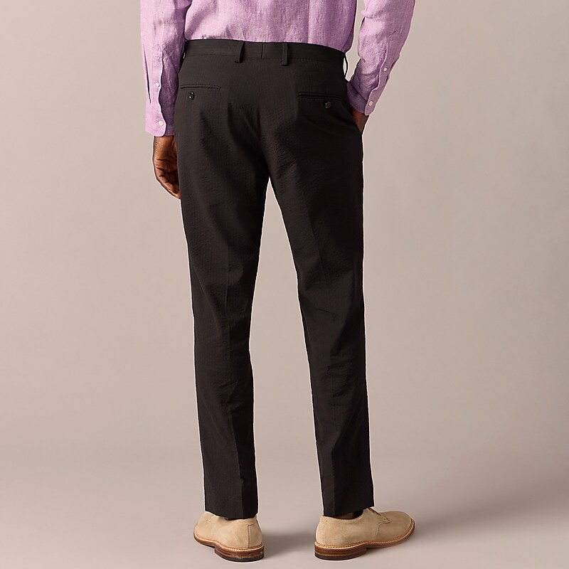 Black J.Crew Ludlow Slim-fit unstructured suit pant in seersucker | J.Crew Factory | HPCEZ3185