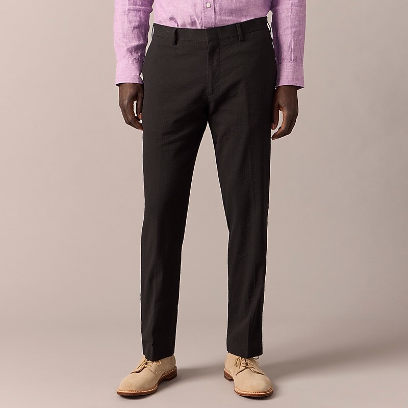 Black J.Crew Ludlow Slim-fit unstructured suit pant in seersucker | J.Crew Factory | HPCEZ3185