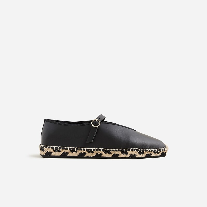 Black J.Crew Made-in-Spain Mary Jane espadrilles in leather | J.Crew Factory | ZGWMN1826