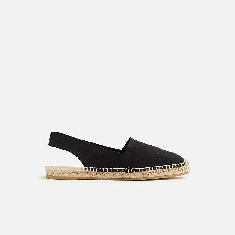 Black J.Crew Made-in-Spain slingback espadrilles in canvas | J.Crew Factory | GVCZE3659