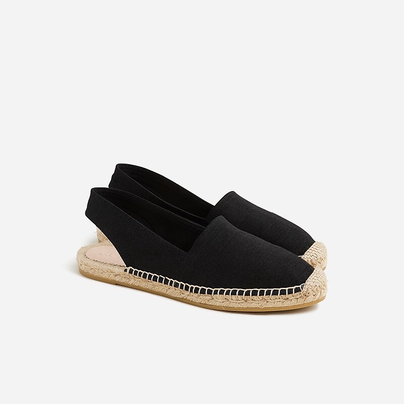 Black J.Crew Made-in-Spain slingback espadrilles in canvas | J.Crew Factory | GVCZE3659