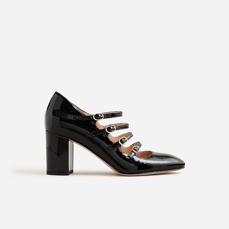 Black J.Crew Maisie multistrap heels in patent leather | J.Crew Factory | WCOMF1467