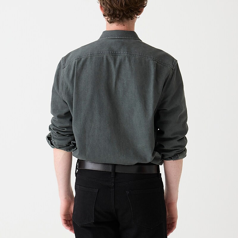 Black J.Crew Midweight denim workshirt | J.Crew Factory | FTXBU3142