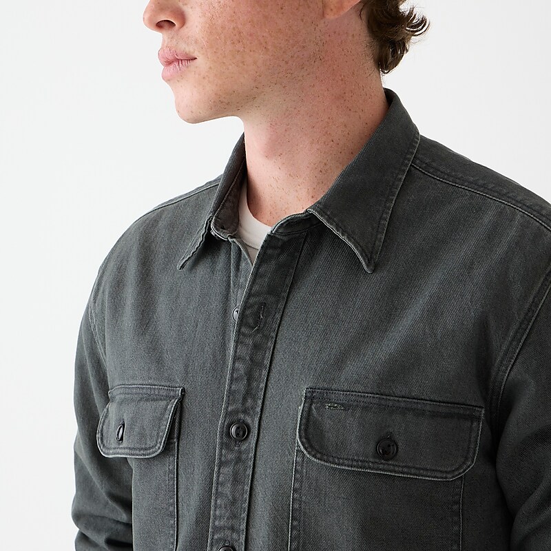 Black J.Crew Midweight denim workshirt | J.Crew Factory | FTXBU3142