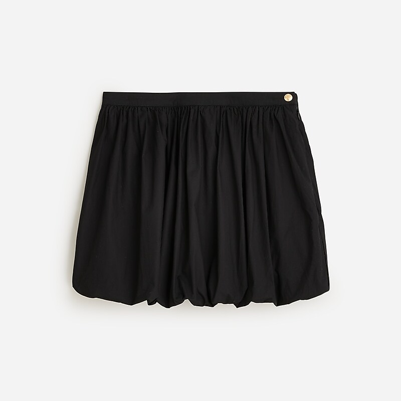 Black J.Crew Mini bubble-hem skirt in cotton poplin | J.Crew Factory | WICXY8549