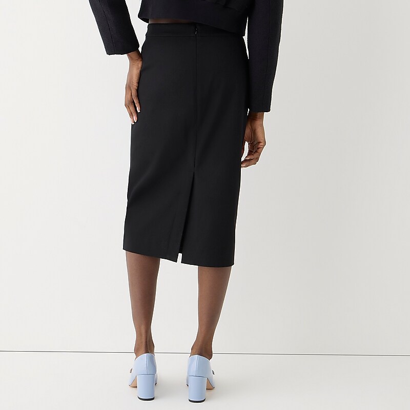 Black J.Crew No. 3 Pencil skirt in bi-stretch cotton blend | J.Crew Factory | GSQWA5327