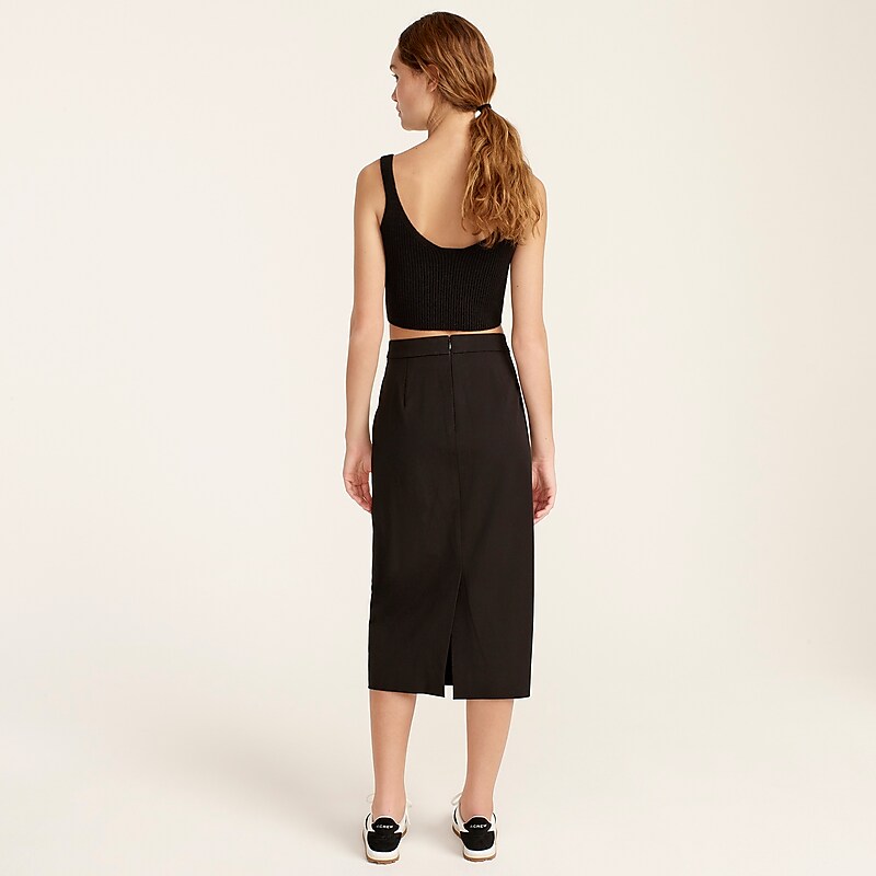 Black J.Crew No. 3 Pencil skirt in bi-stretch cotton blend | J.Crew Factory | GSQWA5327