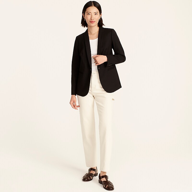 Black J.Crew Parke blazer in wool flannel | J.Crew Factory | YMWZC7135