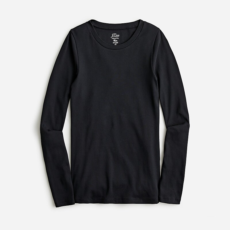 Black J.Crew Perfect-fit long-sleeve crewneck T-shirt | J.Crew Factory | FPCLI7032