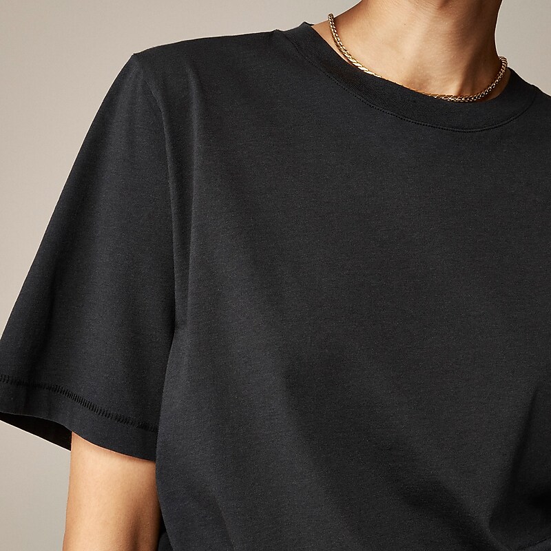 Black J.Crew Pima cotton relaxed T-shirt | J.Crew Factory | XSNGK7640