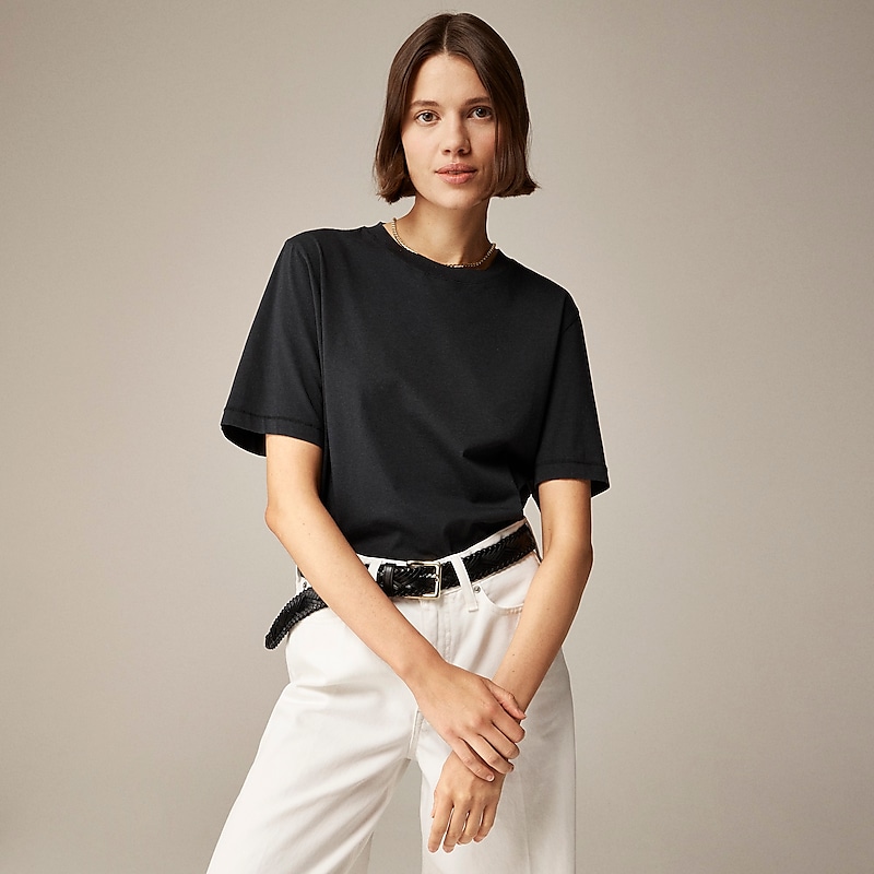 Black J.Crew Pima cotton relaxed T-shirt | J.Crew Factory | XSNGK7640