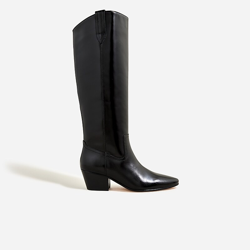 Black J.Crew Piper knee-high boots in suede | J.Crew Factory | XWTLD0281