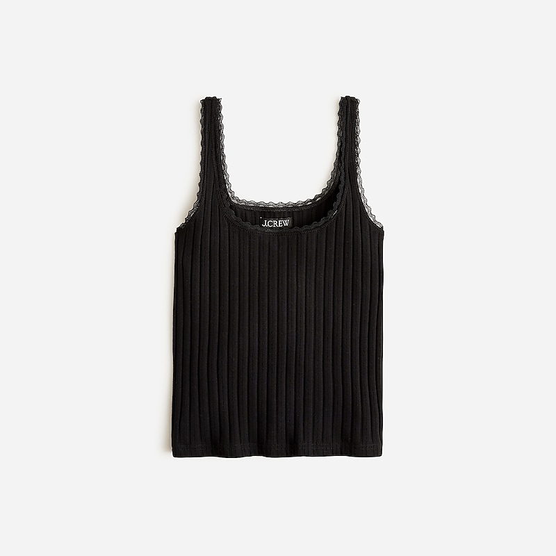 Black J.Crew Pointelle tank top | J.Crew Factory | ELDHO8126