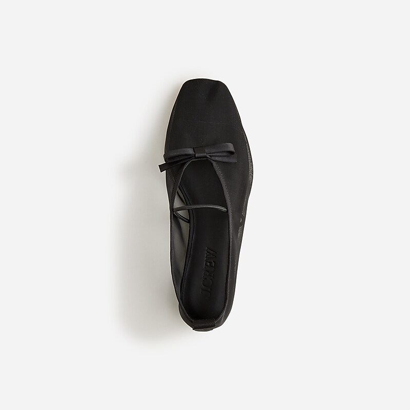 Black J.Crew Quinn Mary Jane ballet flats in mesh | J.Crew Factory | CJLFW6432