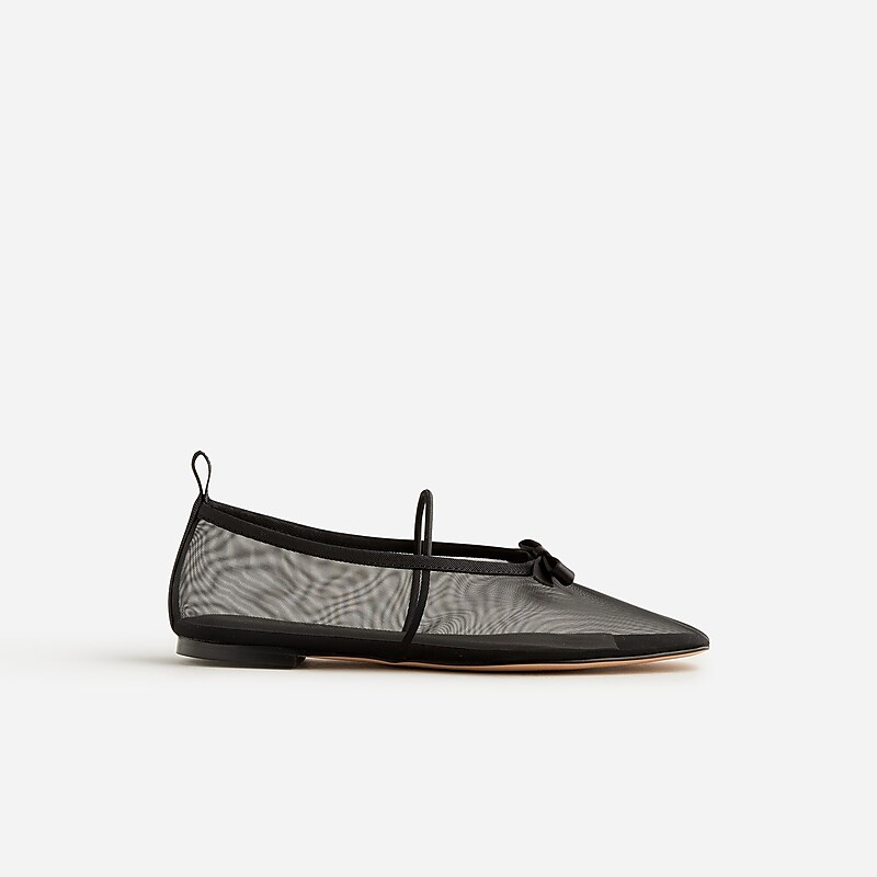 Black J.Crew Quinn Mary Jane ballet flats in mesh | J.Crew Factory | CJLFW6432