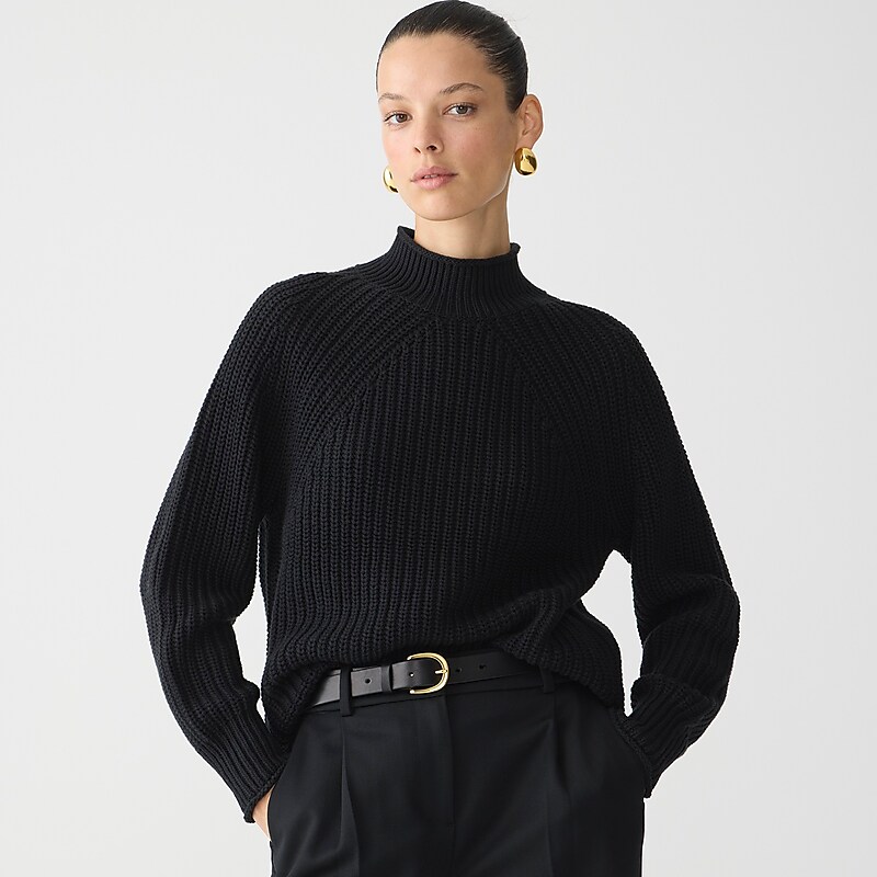 Black J.Crew Relaxed Rollneck™ sweater | J.Crew Factory | TWSHI8695