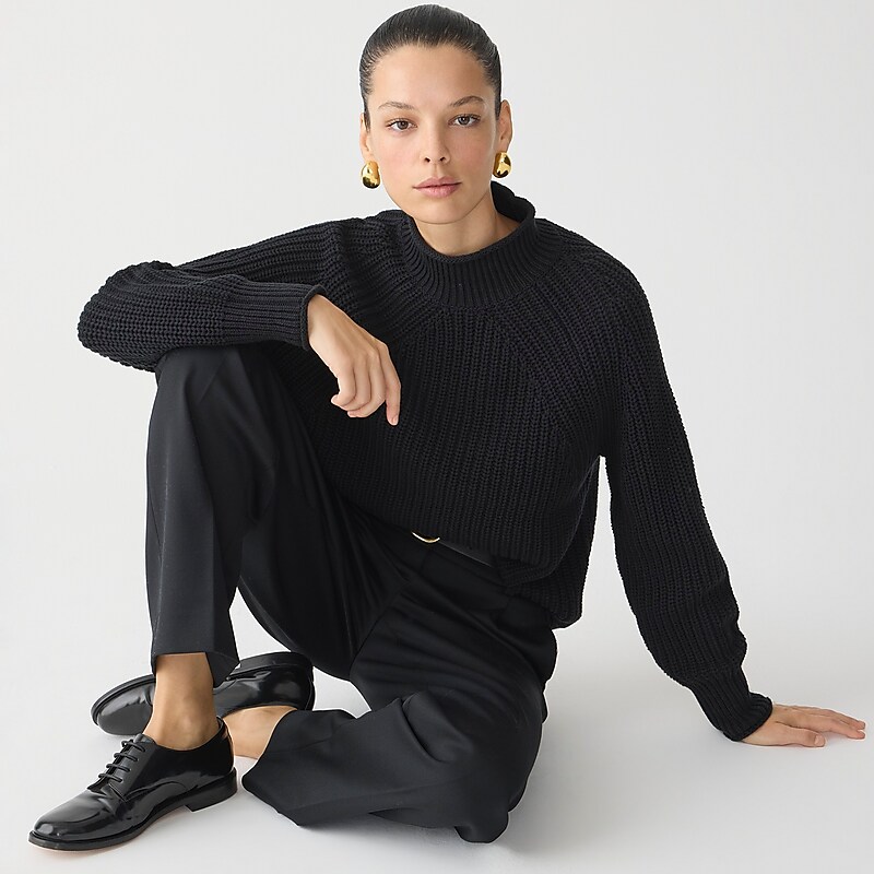 Black J.Crew Relaxed Rollneck™ sweater | J.Crew Factory | TWSHI8695