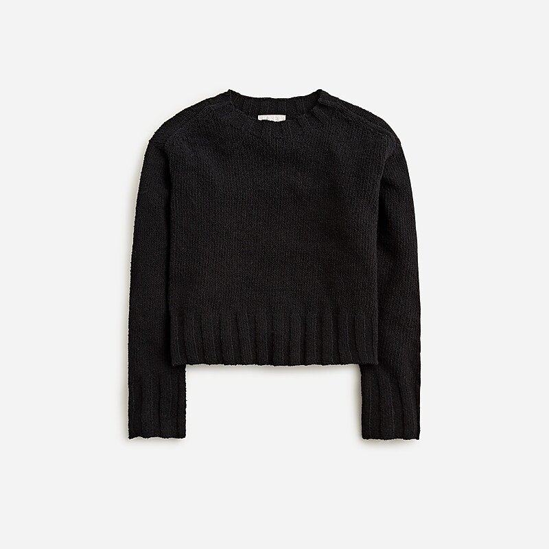 Black J.Crew Relaxed crewneck beach sweater | J.Crew Factory | PBRQX2451