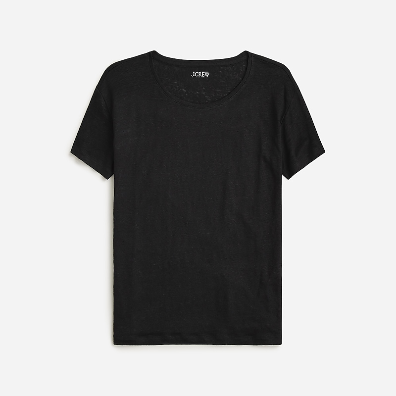 Black J.Crew Relaxed linen T-shirt | J.Crew Factory | FGUMO4713