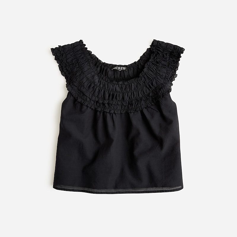 Black J.Crew Rosalie top in cotton voile | J.Crew Factory | UPSGV0915