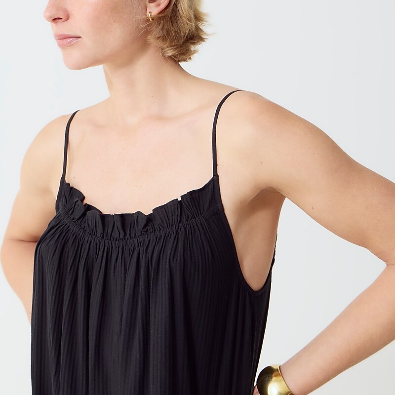 Black J.Crew Ruffle beach dress airy gauze | J.Crew Factory | DJTUM4687