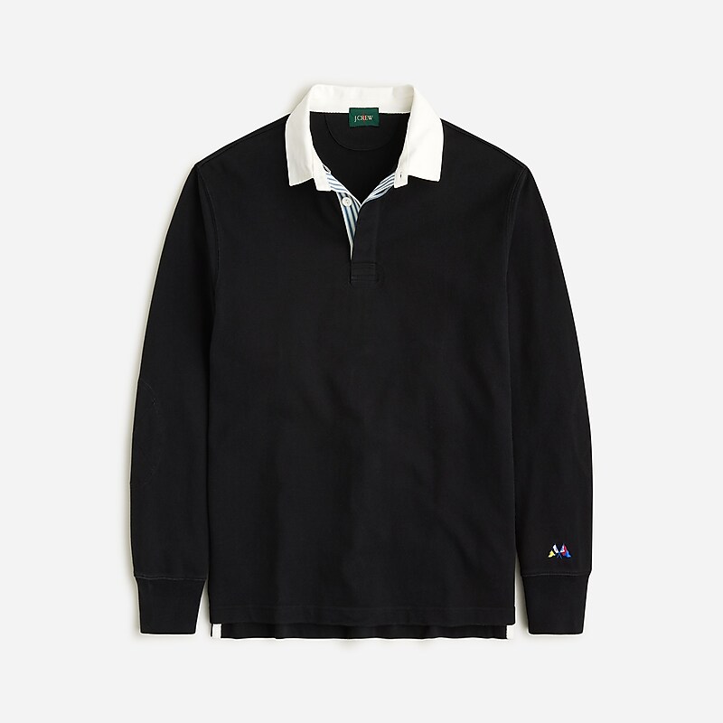 Black J.Crew Rugby shirt with striped placket | J.Crew Factory | PNAWI1586