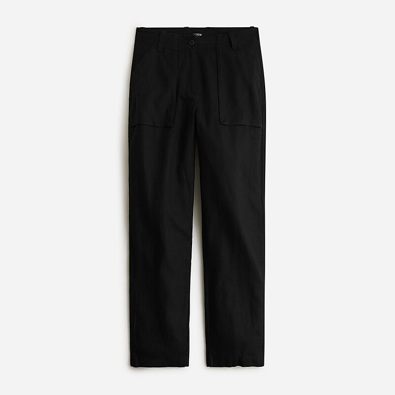 Black J.Crew Seaside cargo pant in linen-TENCEL™ lyocell blend | J.Crew Factory | ZNFUM2349