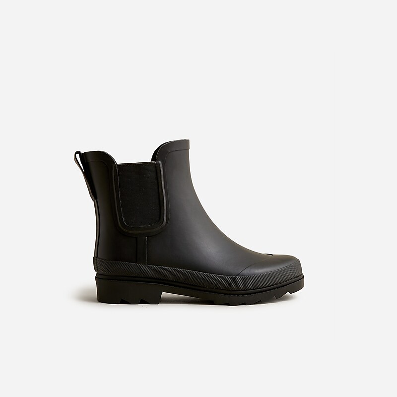 Black J.Crew Short lug-sole rain boots | J.Crew Factory | XCMLW8971