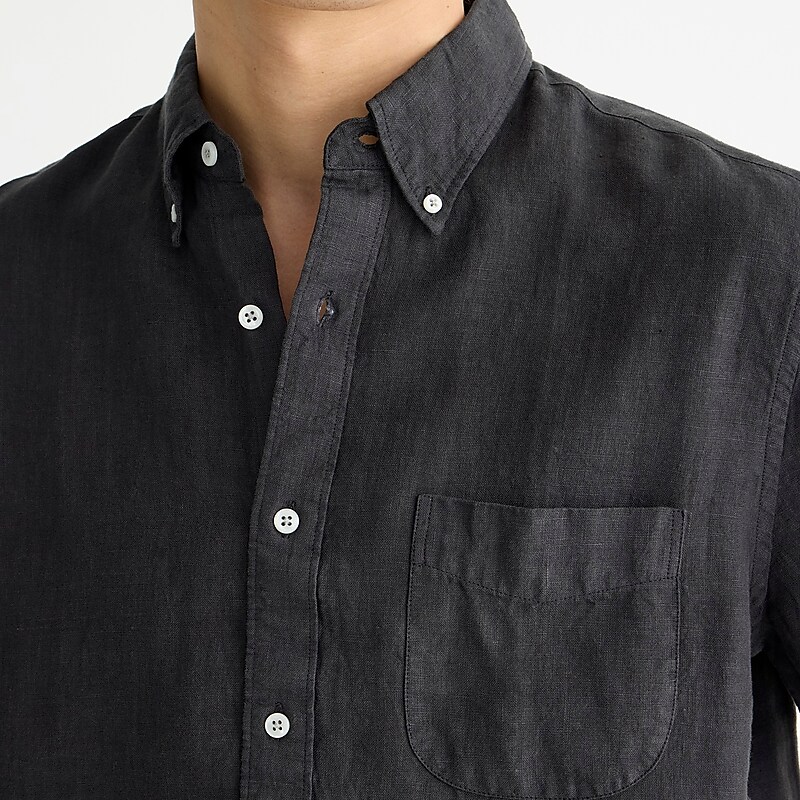 Black J.Crew Short-sleeve Baird McNutt Irish linen shirt | J.Crew Factory | OERVM9672