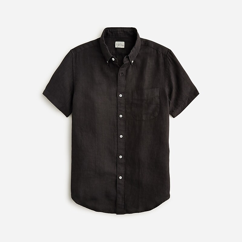 Black J.Crew Short-sleeve Baird McNutt Irish linen shirt | J.Crew Factory | OERVM9672